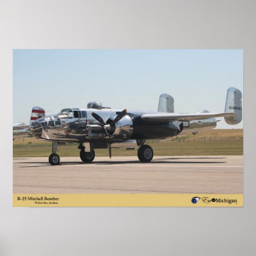 B_25 Mitchell Bomber Plane Poster