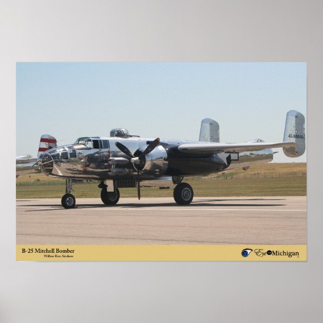 B-25 Mitchell Bomber Plane Poster (Front)