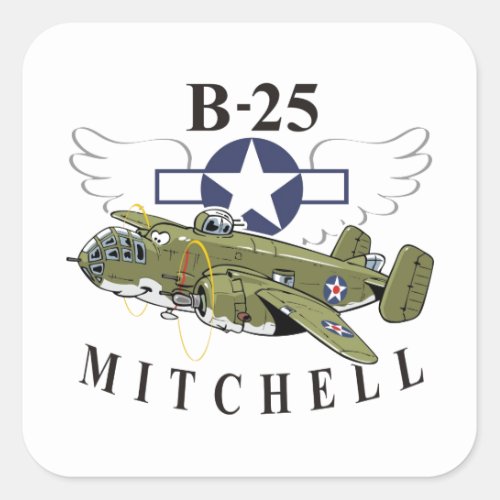 B_25 Mitchell Square Sticker