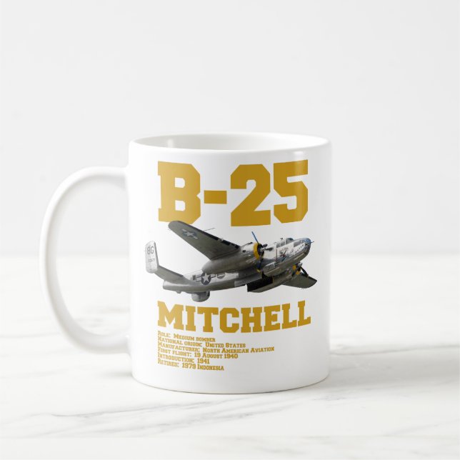 B-25 Mitchell | WW2 Plane Coffee Mug (Left)