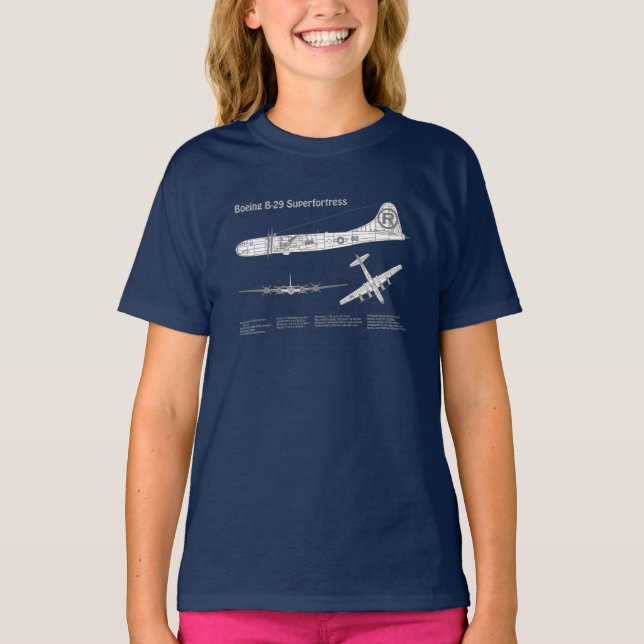 B-29 Superfortress - Airplane Blueprint Plans ABD T-Shirt (Front)