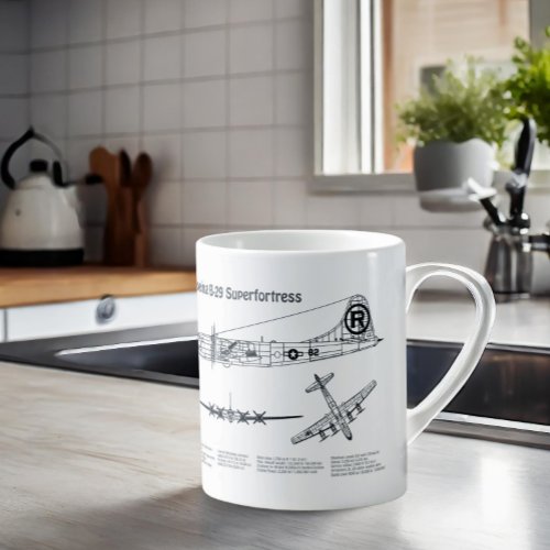 B_29 Superfortress _ Airplane Blueprint Plans BD Coffee Mug