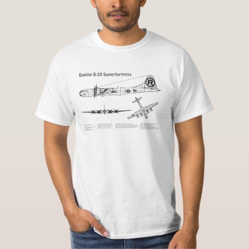 B_29 Superfortress _ Airplane Blueprint Plans BD T_Shirt