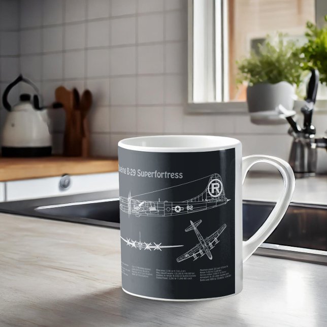 B-29 Superfortress - Airplane Blueprint Plans PD Coffee Mug (Creator Uploaded)