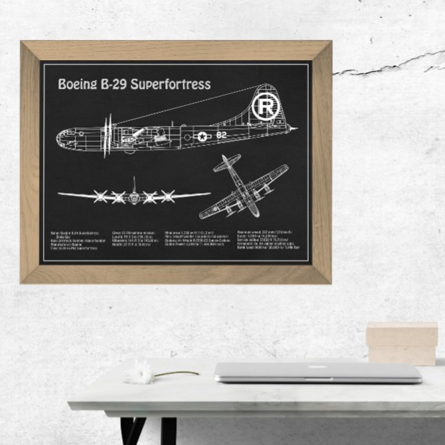 B-29 Superfortress - Airplane Blueprint Plans PD Photo Print (Creator Uploaded)