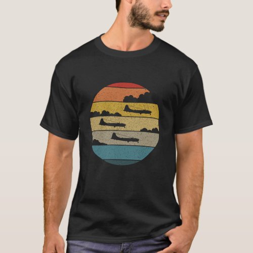 B_29 Superfortress Silhouette Retro Sunset B29 T_Shirt