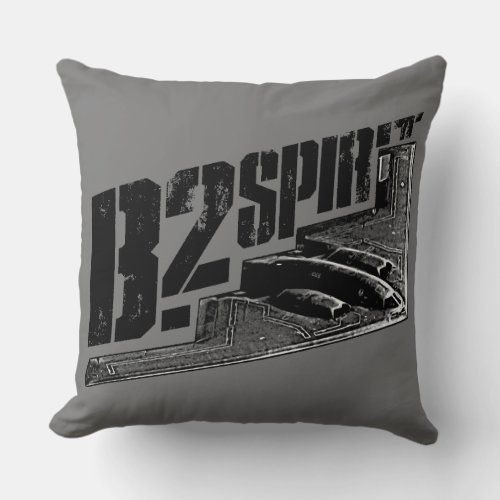 B_2 Spirit Grade A Cotton Throw Pillow 20x20