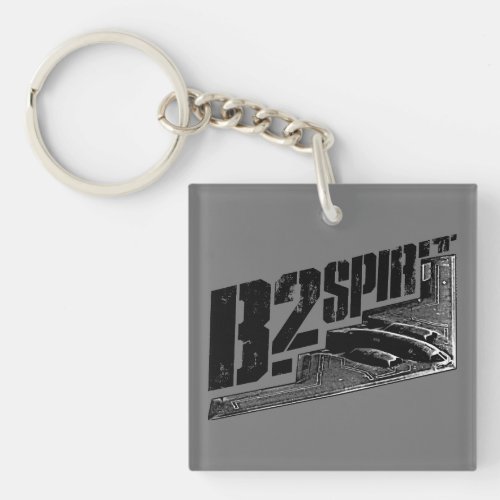 B_2 Spirit Square double_sided Keychain