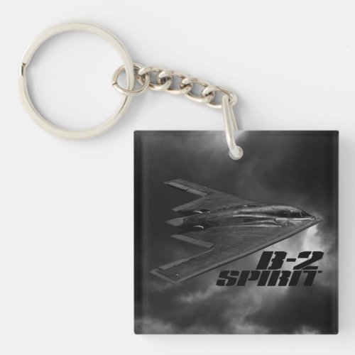 B_2 Spirit Square double_sided Keychain