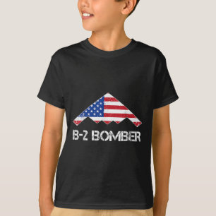 B-2 Spirit Stealth Bomber Flag Usa Military Aircra T-Shirt
