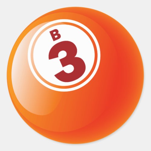 B 3 BINGO BALL CLASSIC ROUND STICKER