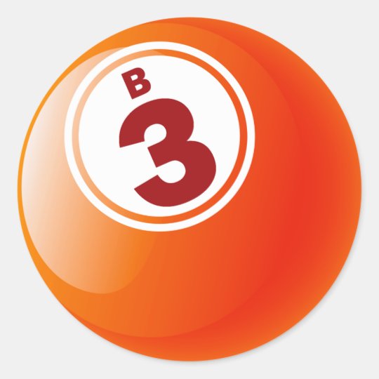 B 3 BINGO BALL CLASSIC ROUND STICKER
