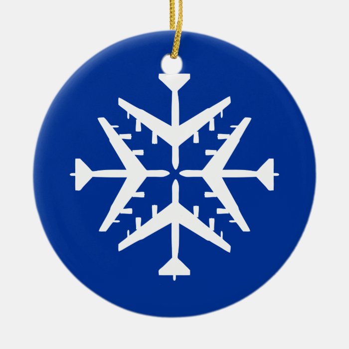 B 52 Aircraft Snowflake Christmas Ornament
