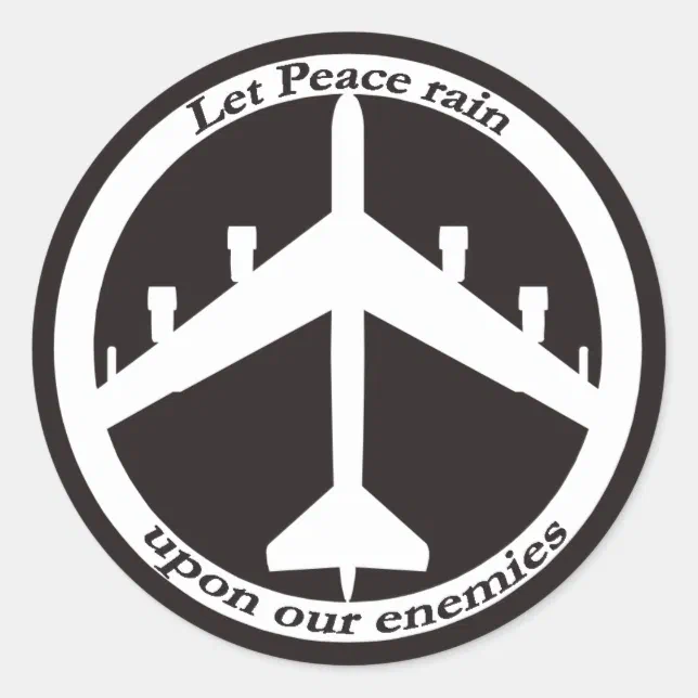 B-52 Peace sign Classic Round Sticker | Zazzle