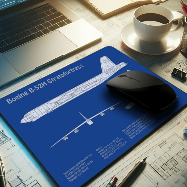 B-52 Stratofortress - Airplane Blueprint Plans ABD Mouse Pad (Creator Uploaded)