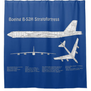 B-52 Stratofortress - Airplane Blueprint Plans ABD Shower Curtain
