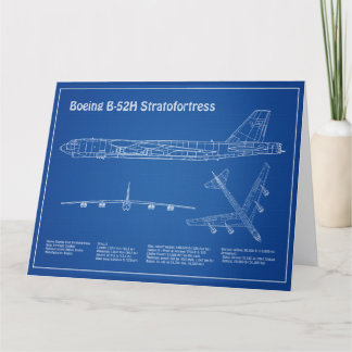 B-52 Stratofortress - Airplane Blueprint Plans AD Thank You Card
