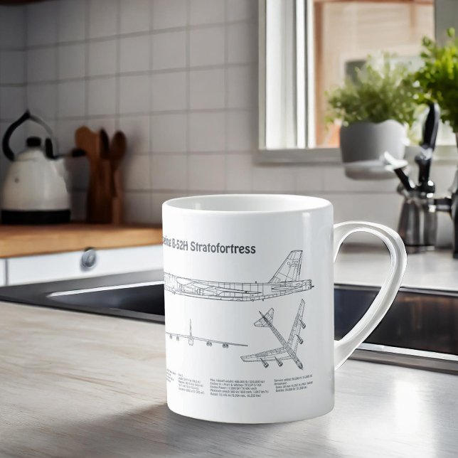 B-52 Stratofortress - Airplane Blueprint Plans BD Coffee Mug (Creator Uploaded)
