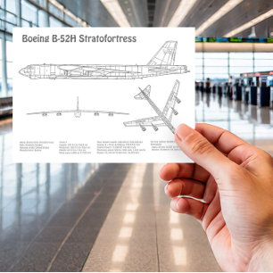 B-52 Stratofortress - Airplane Blueprint Plans BD Postcard