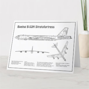 B-52 Stratofortress - Airplane Blueprint Plans BD Thank You Card