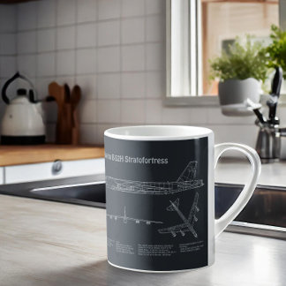 B-52 Stratofortress - Airplane Blueprint Plans PD Coffee Mug