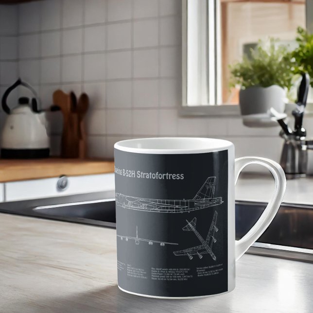 B-52 Stratofortress - Airplane Blueprint Plans PD Coffee Mug (Creator Uploaded)