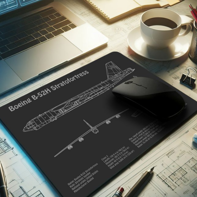 B-52 Stratofortress - Airplane Blueprint Plans PD Mouse Pad (Creator Uploaded)