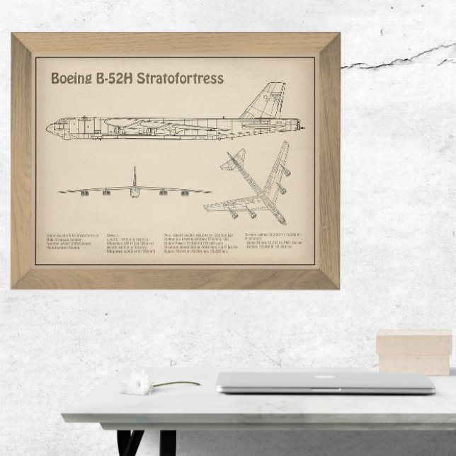 B-52 Stratofortress - Airplane Blueprint Plans SD Photo Print (Creator Uploaded)