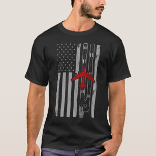 B-52 Stratofortress Bomber American Flag Runway T-Shirt