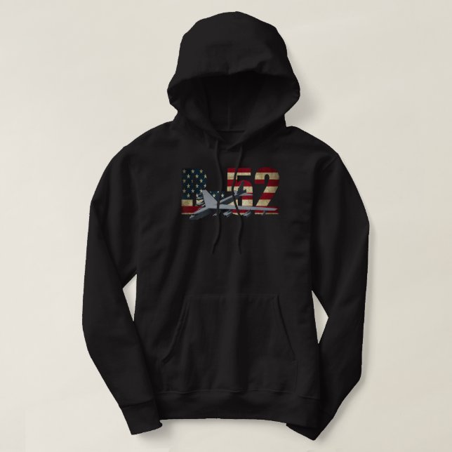 B-52 Stratofortress Bomber US American Flag Hoodie (Design Front)