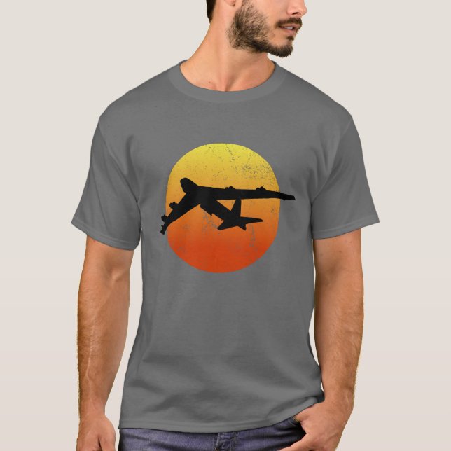 B-52 Stratofortress Silhouette Sunset Bomber B52 T-Shirt (Front)