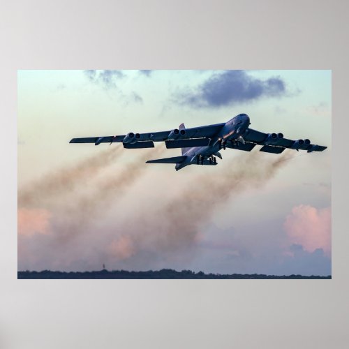 B_52 Stratofortress Sunset Flight Poster
