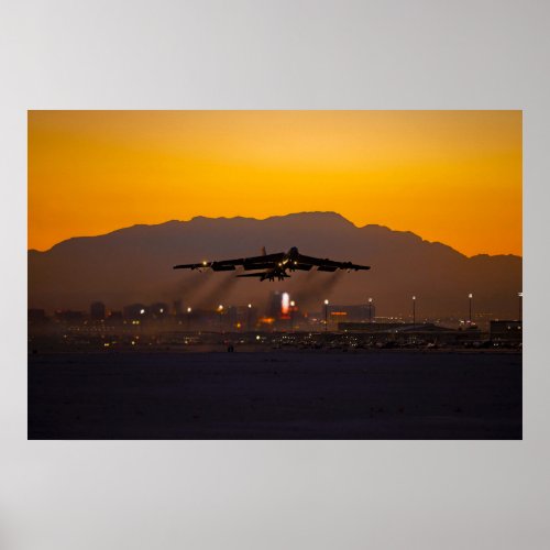 B_52 Stratofortress Sunset Poster