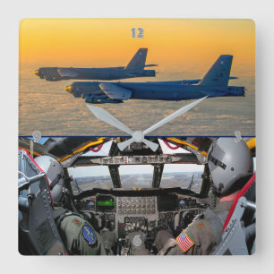 B-52H STRATOFORTRESS SQUARE WALL CLOCK