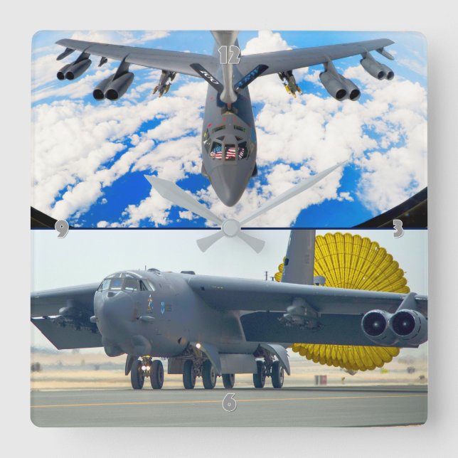 B-52H STRATOFORTRESS SQUARE WALL CLOCK (Front)