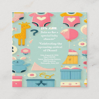 B ABYGIRLSHOWER  PASTEL GREEN multiekemental Enclosure Card