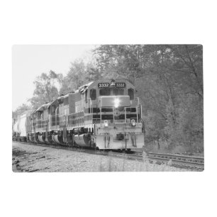 B and P Diesel Locomotive Train Rustic Reversible Placemat