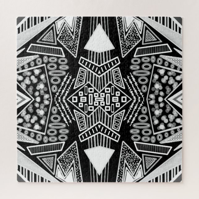 B And W Runway Fashion Inspired Pattern Jigsaw Puzzle (Vertical)