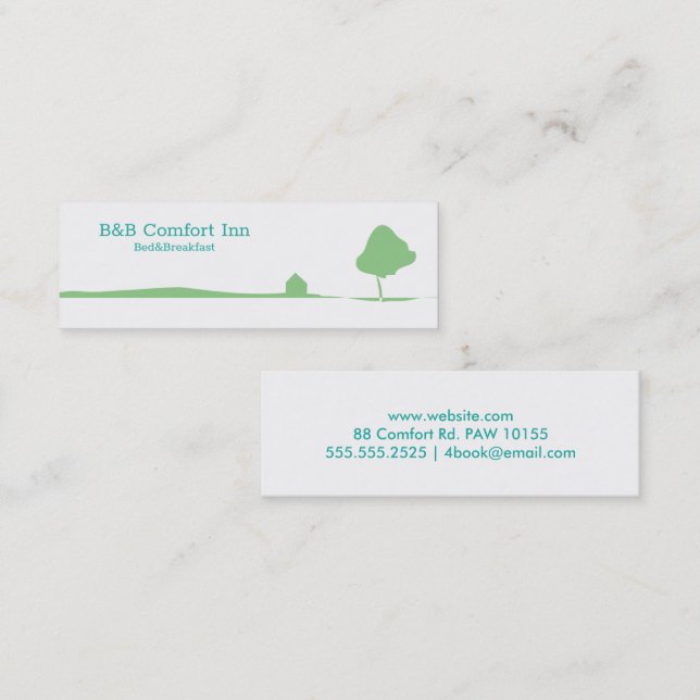 B&B Comfort Inn  Mini Business Card (Front/Back)