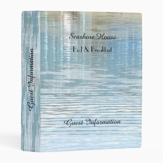 B&B Guest Information Book Abstract Reflection Mini Binder (Front/Spine)
