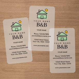 B&B holiday home rental company logo template Clear Business Cards