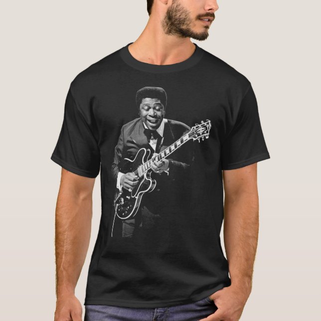 B.B King Playing Guitar Premium  T-Shirt (Front)