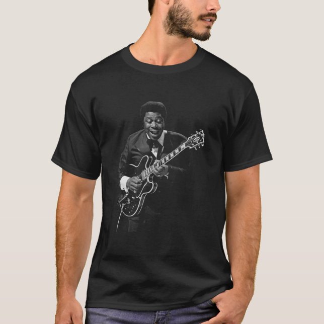 B.B King Playing Guitar T-Shirt (Front)