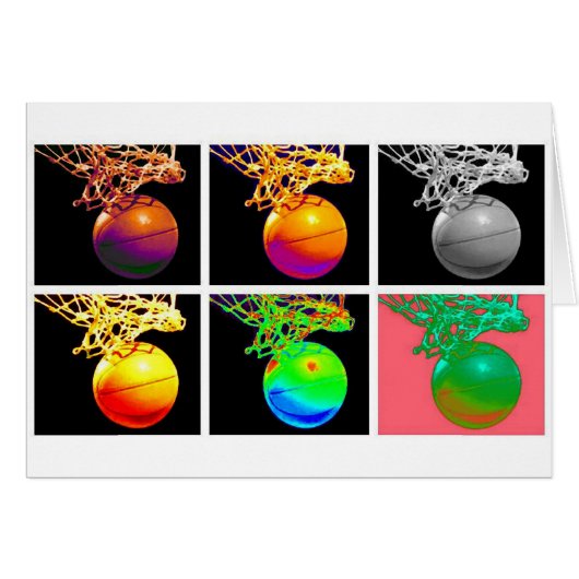 B-Ball Basketball Hoops Pop Art Cards (Front Horizontal)