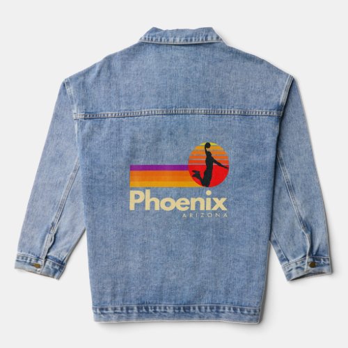B_Ball City Arizona Vintage Retro Phoenix Basketba Denim Jacket