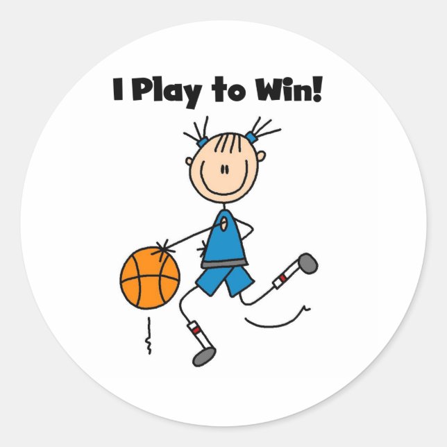 B-Ball Play to Win Classic Round Sticker (Front)
