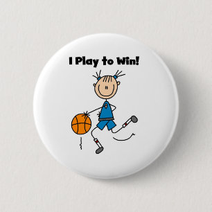 B-Ball Play to Win Pinback Button