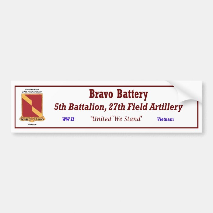 B Battery, 5/27th FA Bumper S. Bumper Sticker