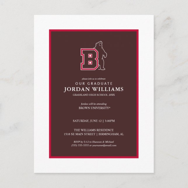 B & Bear Announcement Postcard (Front)