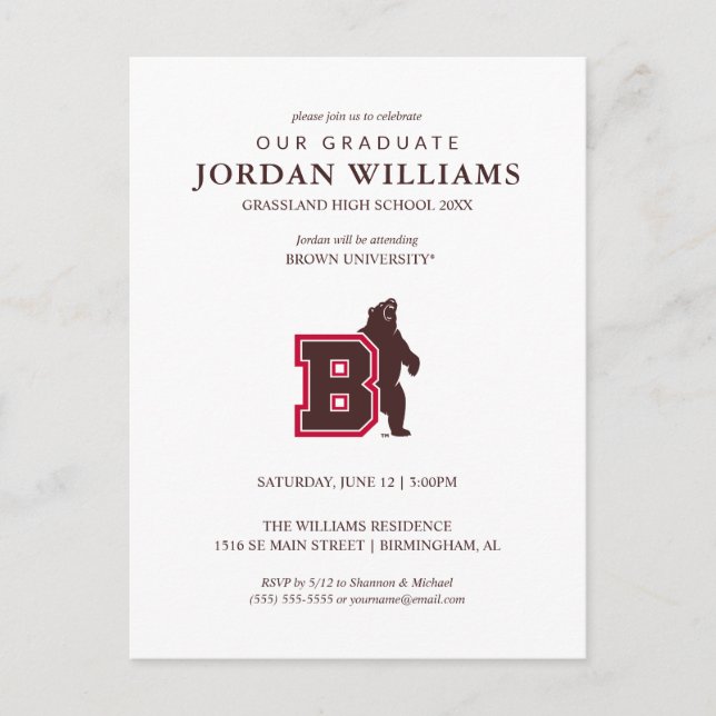 B & Bear Announcement Postcard (Front)